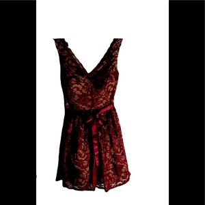 Gorgeous vintage B-Darlin lacy burgundy party dress 5/6 EUC